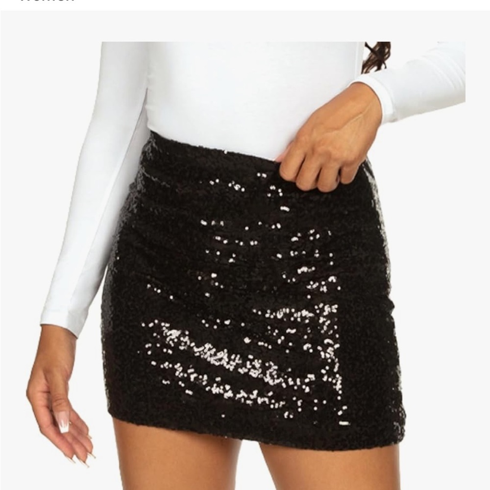 Tipsy Elves Black Sequin Skirt XL